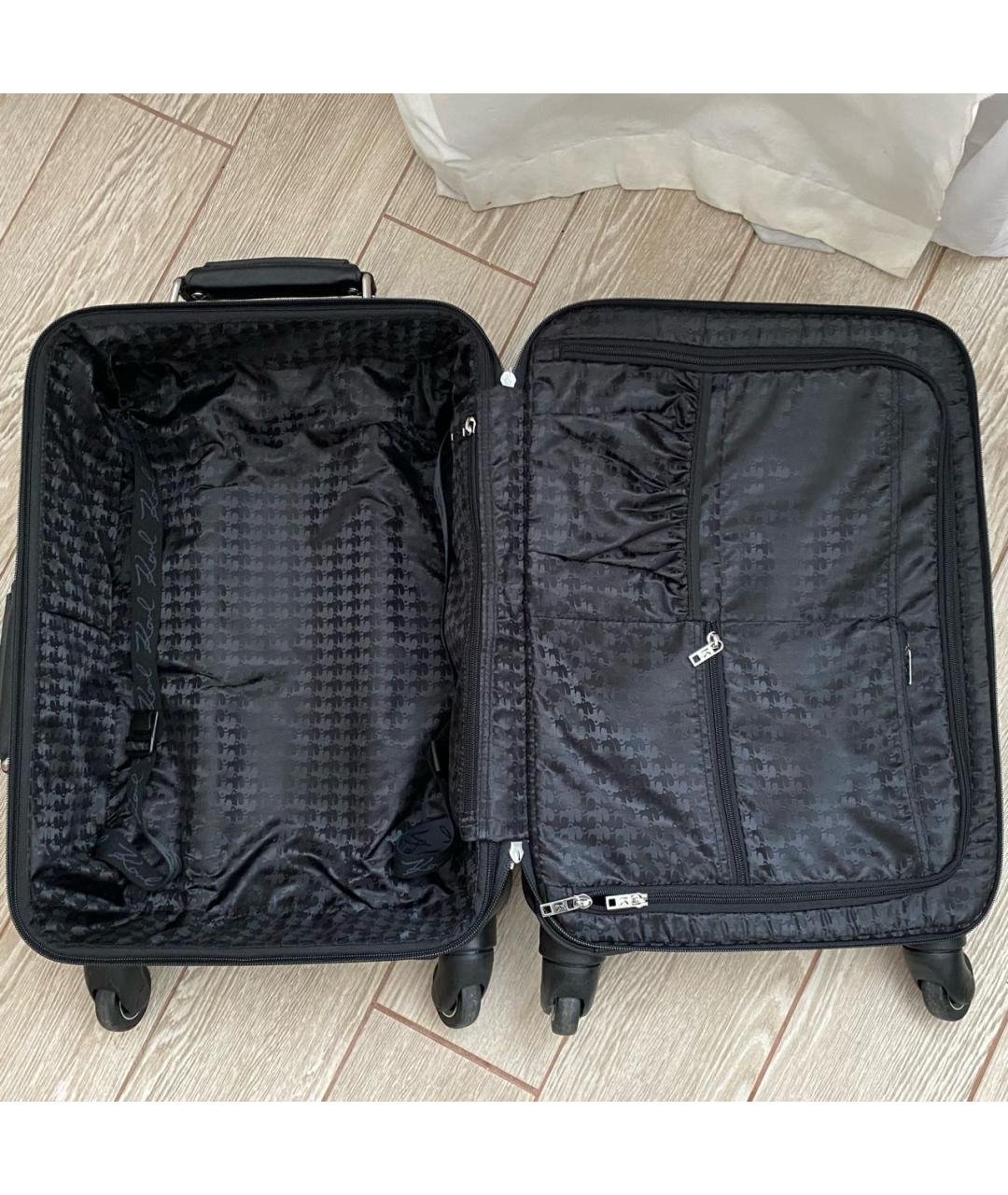 KARL LAGERFELD Черный чемодан из искусственной кожи, фото 4