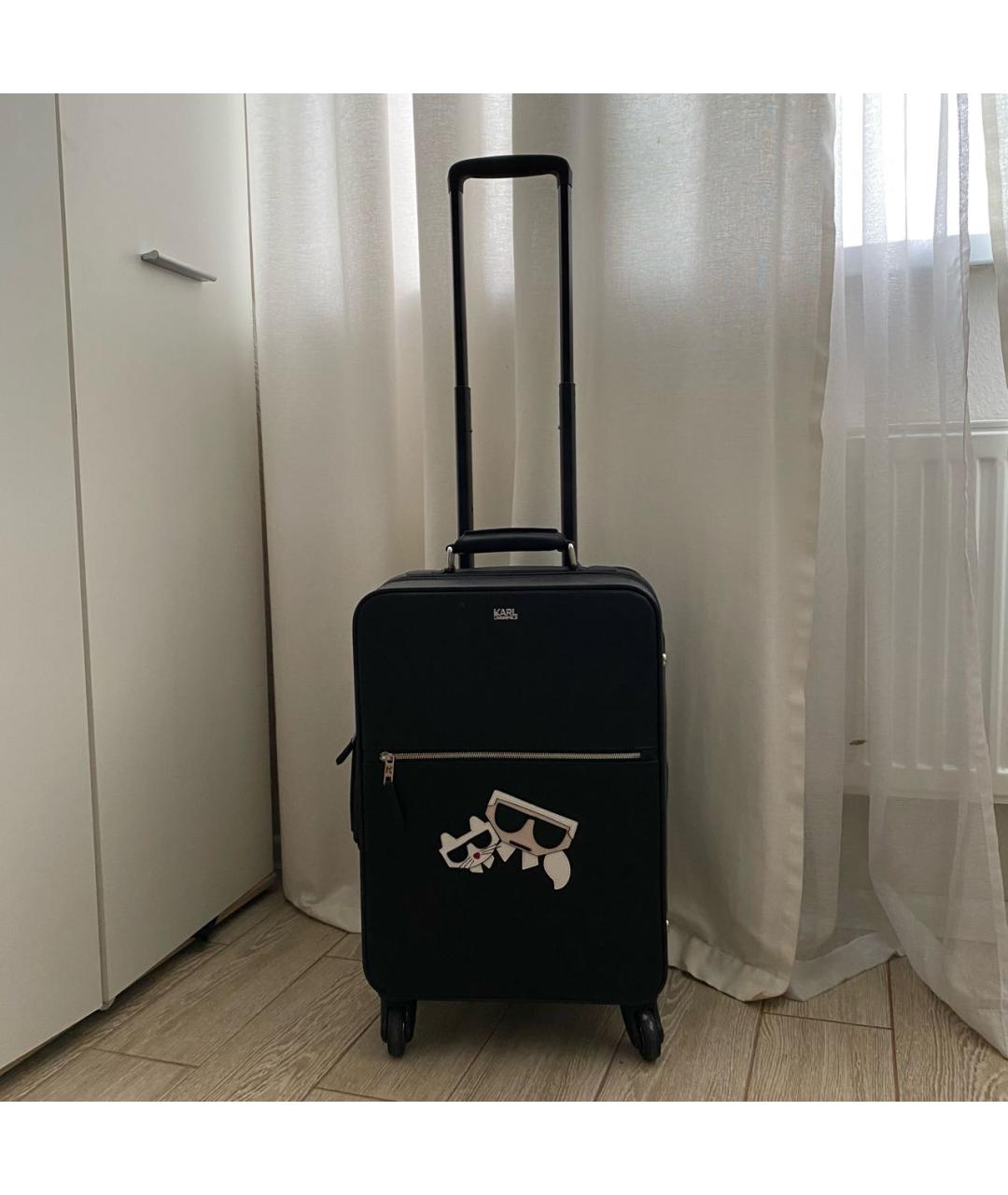 KARL LAGERFELD Черный чемодан из искусственной кожи, фото 6