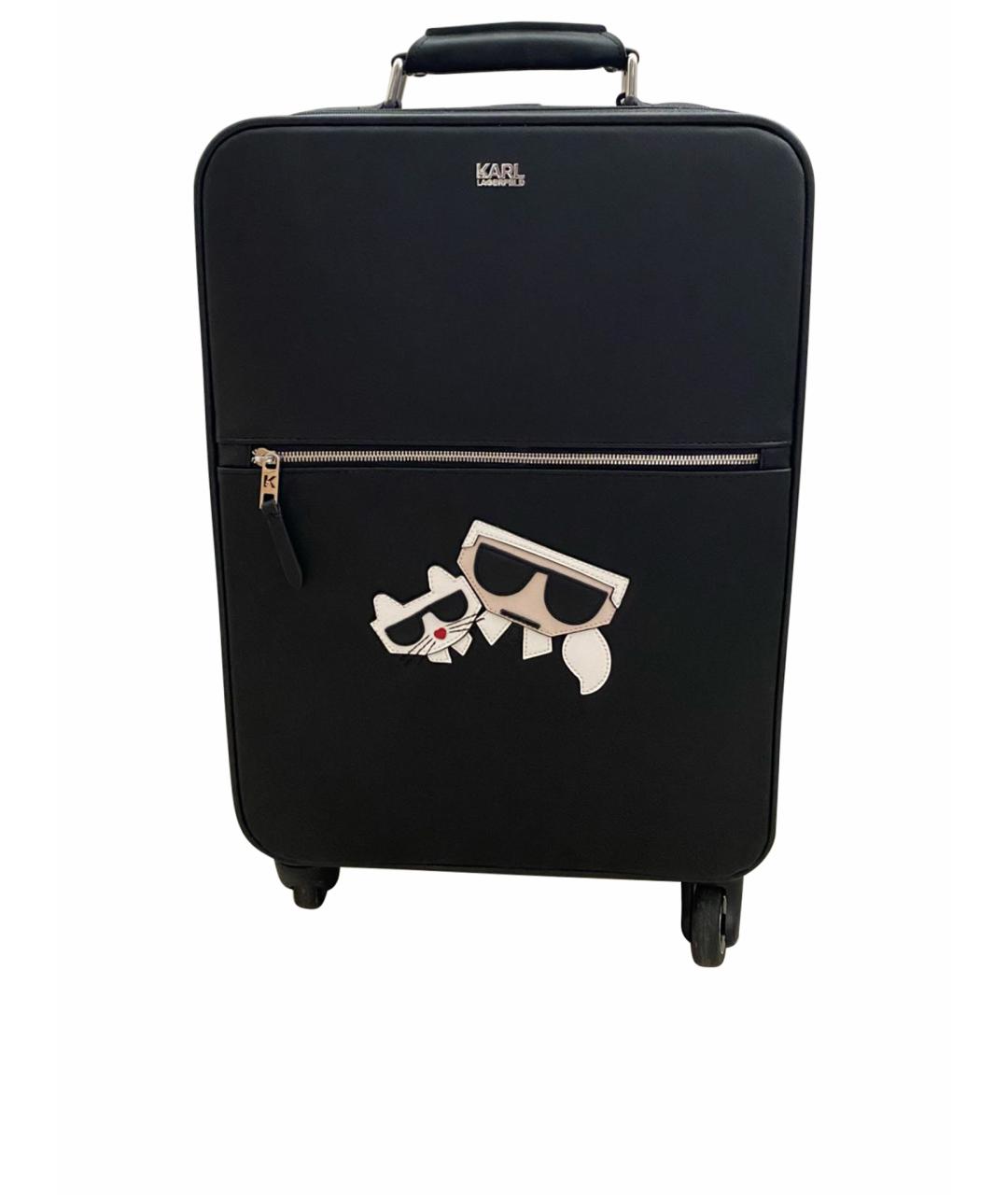 KARL LAGERFELD Черный чемодан из искусственной кожи, фото 1