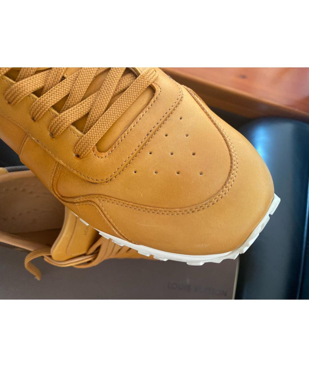 LOUIS VUITTON PRE-OWNED Оранжевое кожаные низкие кроссовки / кеды, фото 6
