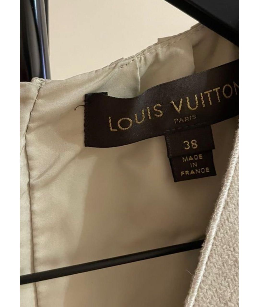 LOUIS VUITTON Бежевое шерстяное повседневное платье, фото 6