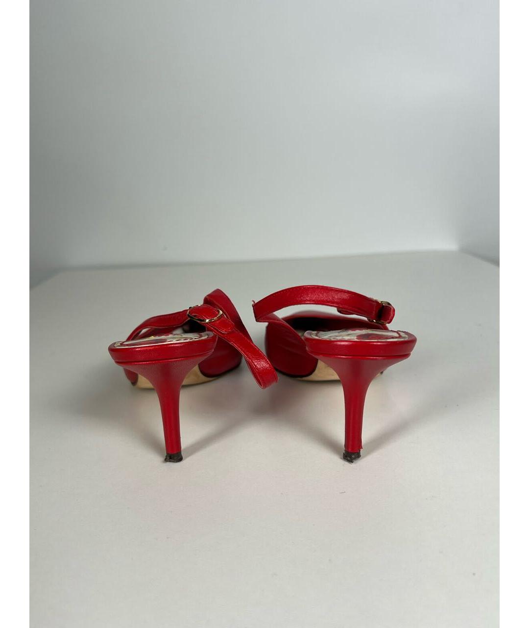 DOLCE&GABBANA Красные кожаные туфли, фото 4
