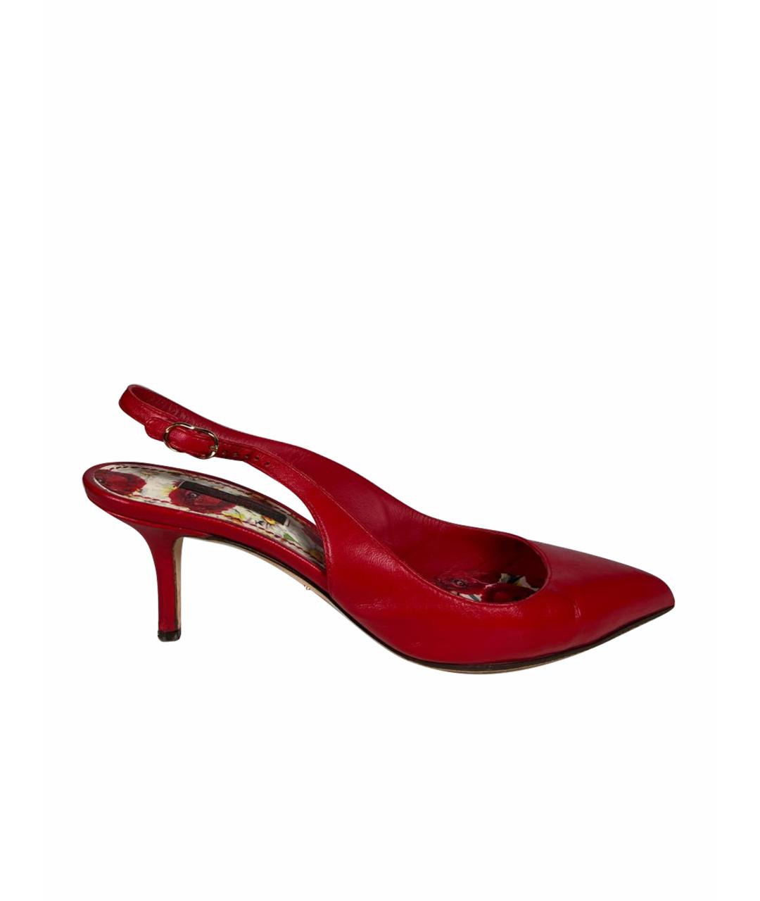 DOLCE&GABBANA Красные кожаные туфли, фото 1