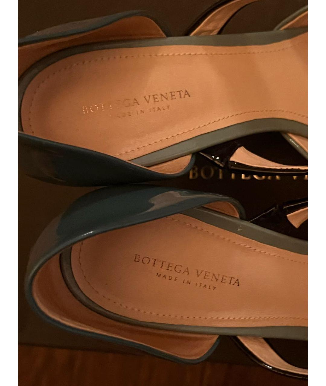 BOTTEGA VENETA Бирюзовые туфли из лакированной кожи, фото 6