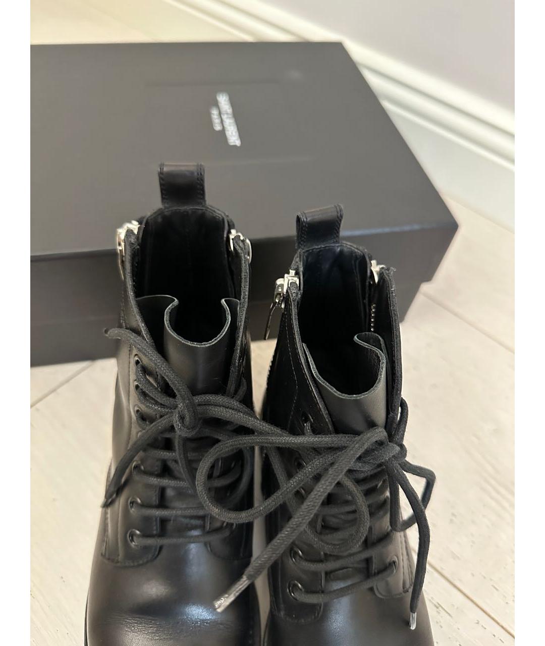 SAINT LAURENT Черные кожаные ботинки, фото 5