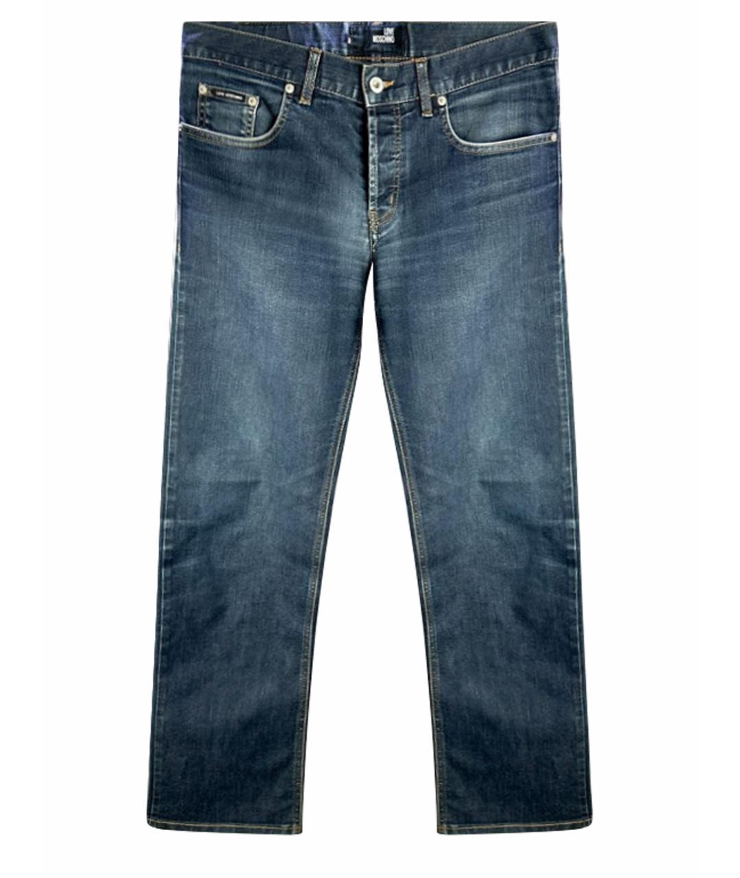 LOVE MOSCHINO Темно-синие хлопко-эластановые джинсы скинни, фото 1