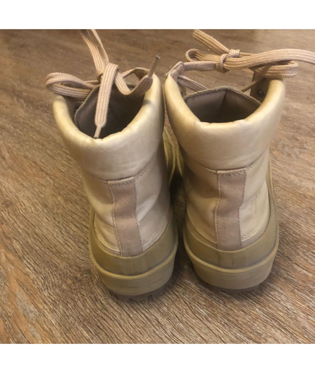 JACQUEMUS Бежевые кожаные ботинки, фото 4