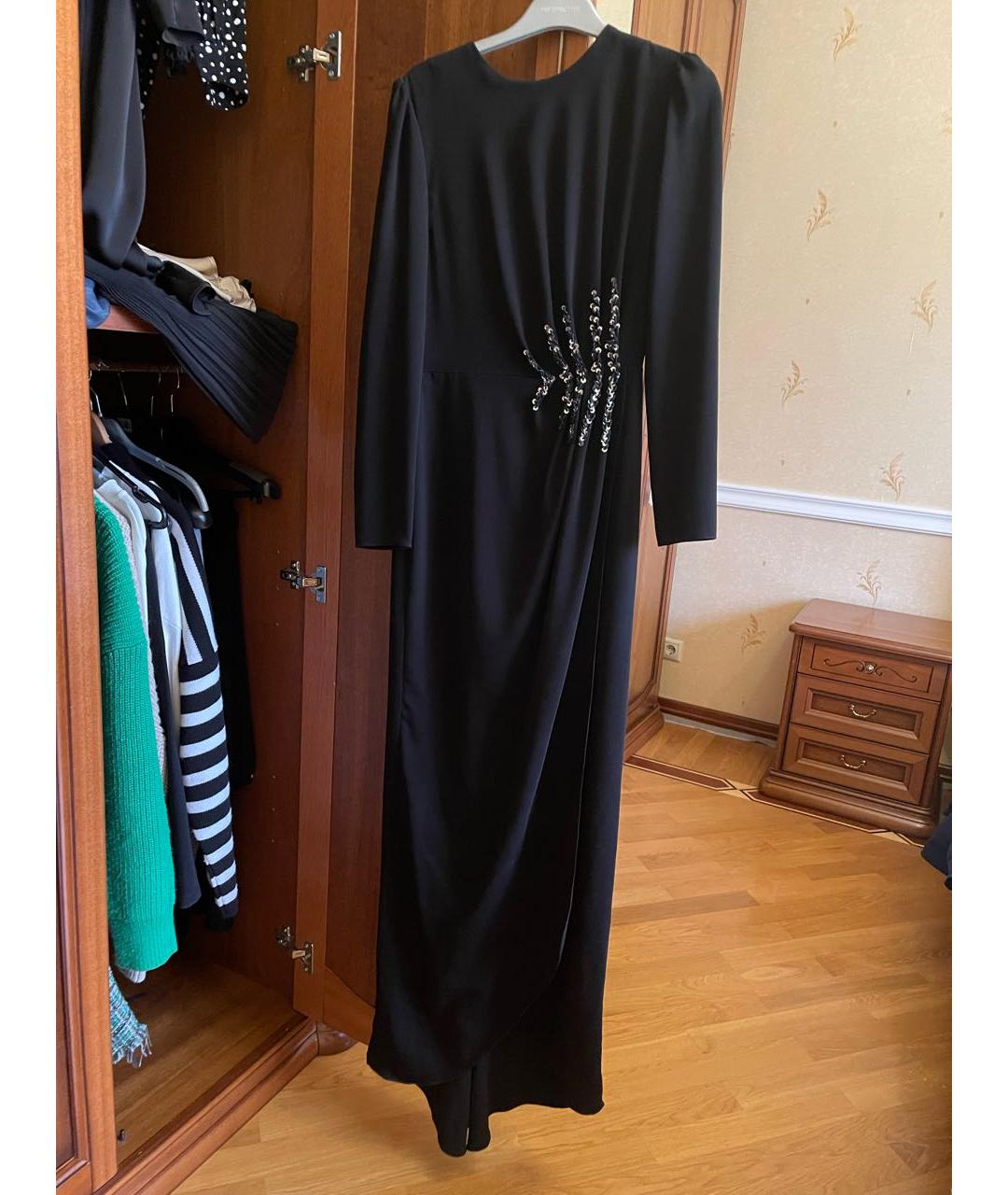 ARAIDA Черное хлопковое вечернее платье, фото 5