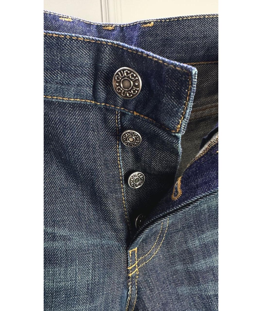 GUCCI Темно-синие хлопковые джинсы скинни, фото 4