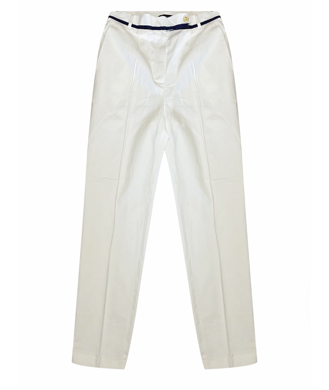 ALEXANDER TEREKHOV Белые хлопко-эластановые прямые брюки, фото 1