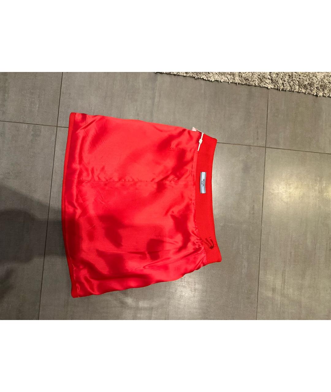 PRADA Красная твидовая юбка мини, фото 4