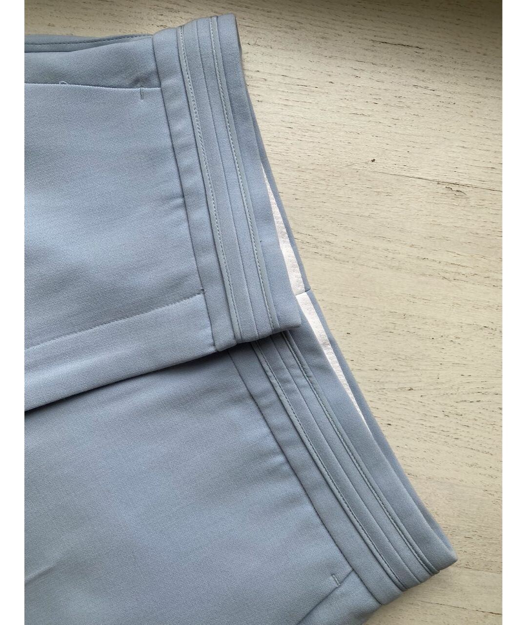 VICTORIA BECKHAM Голубые прямые брюки, фото 3