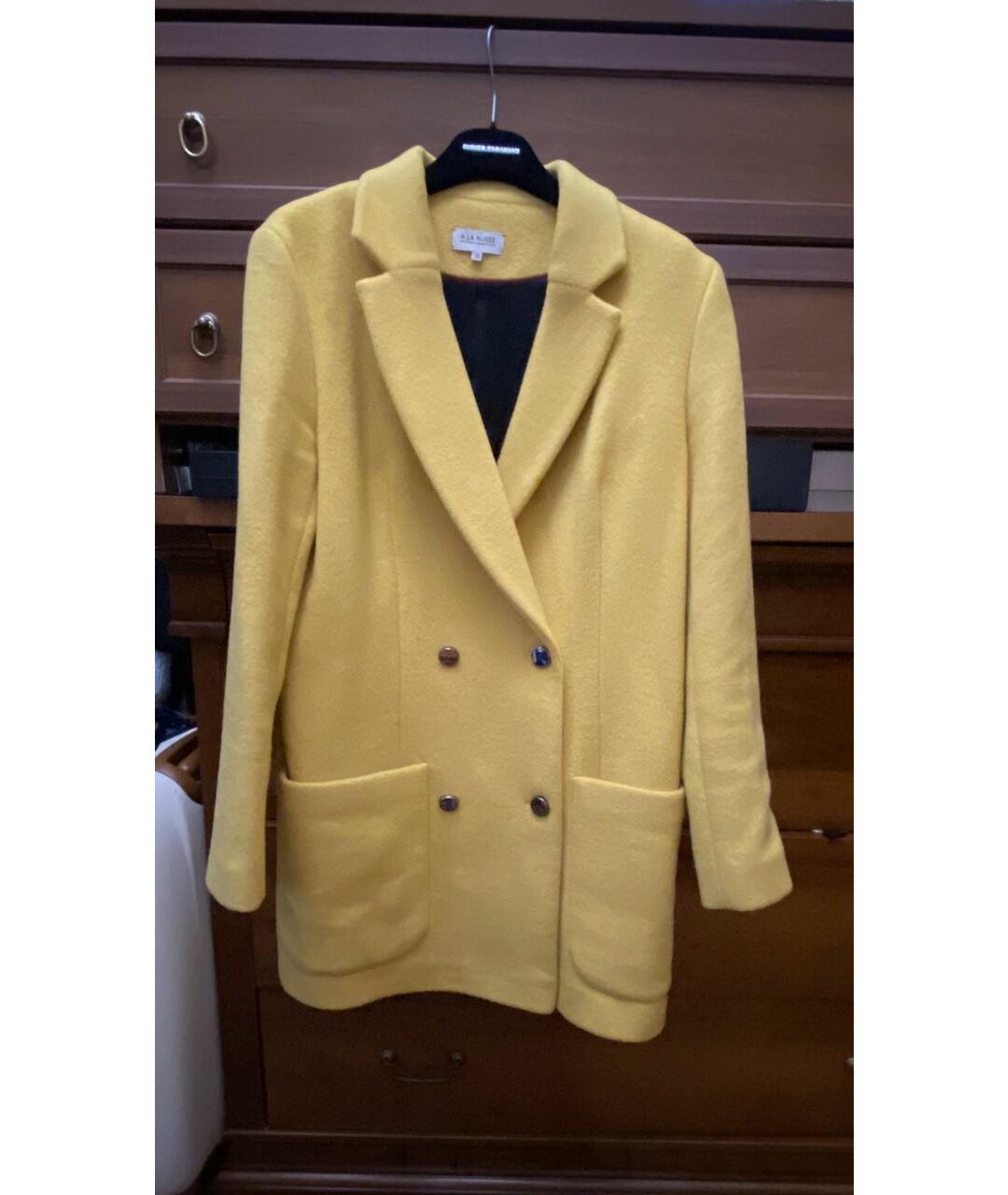 A LA RUSSE Желтое шерстяное пальто, фото 4