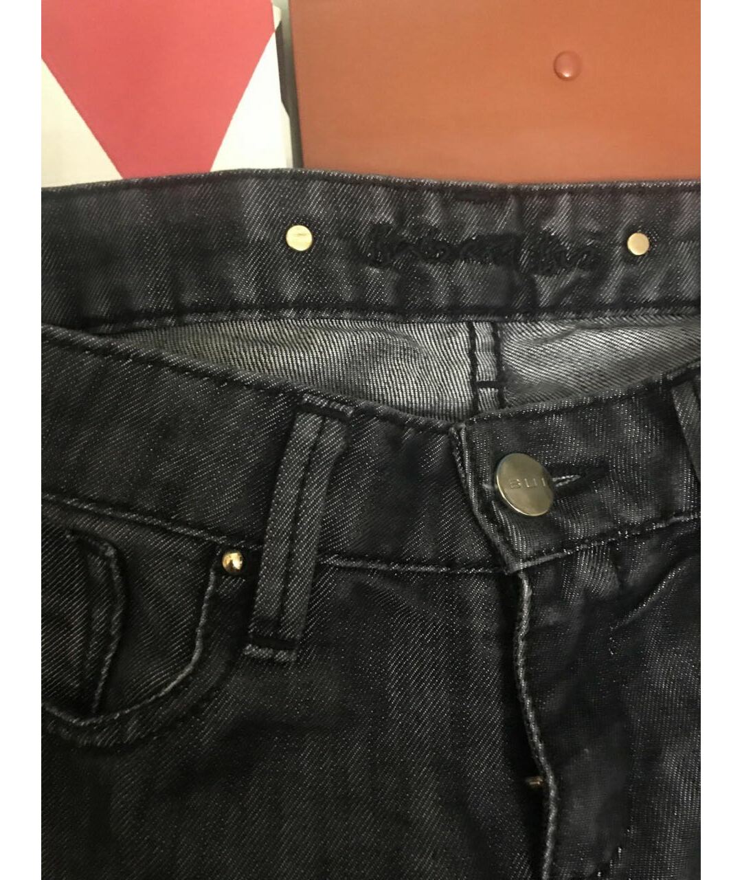 BARBARA BUI Черные хлопко-полиэстеровые джинсы клеш, фото 3