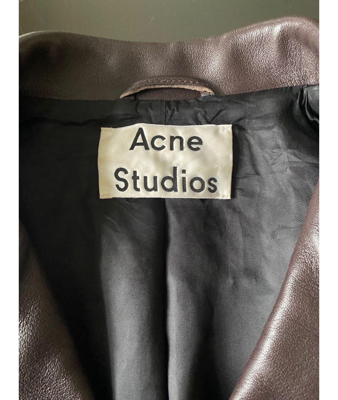 ACNE STUDIOS Коричневая кожаная куртка, фото 4