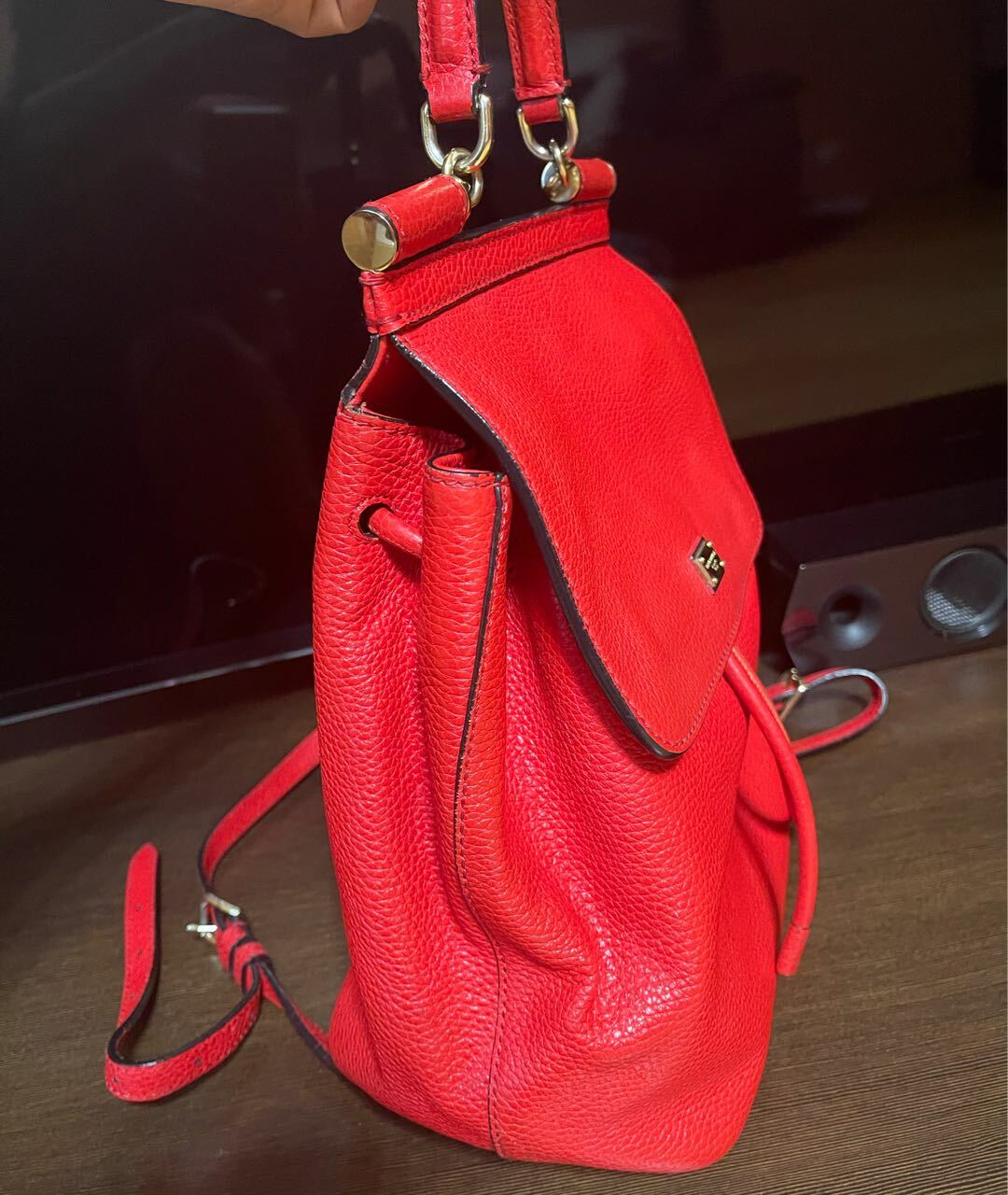 DOLCE&GABBANA Красный кожаный рюкзак, фото 2