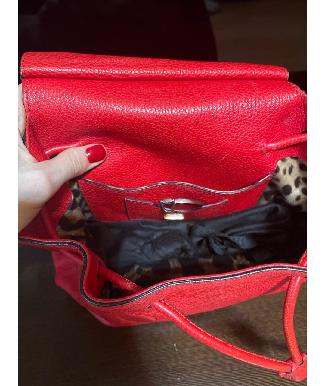 DOLCE&GABBANA Красный кожаный рюкзак, фото 4