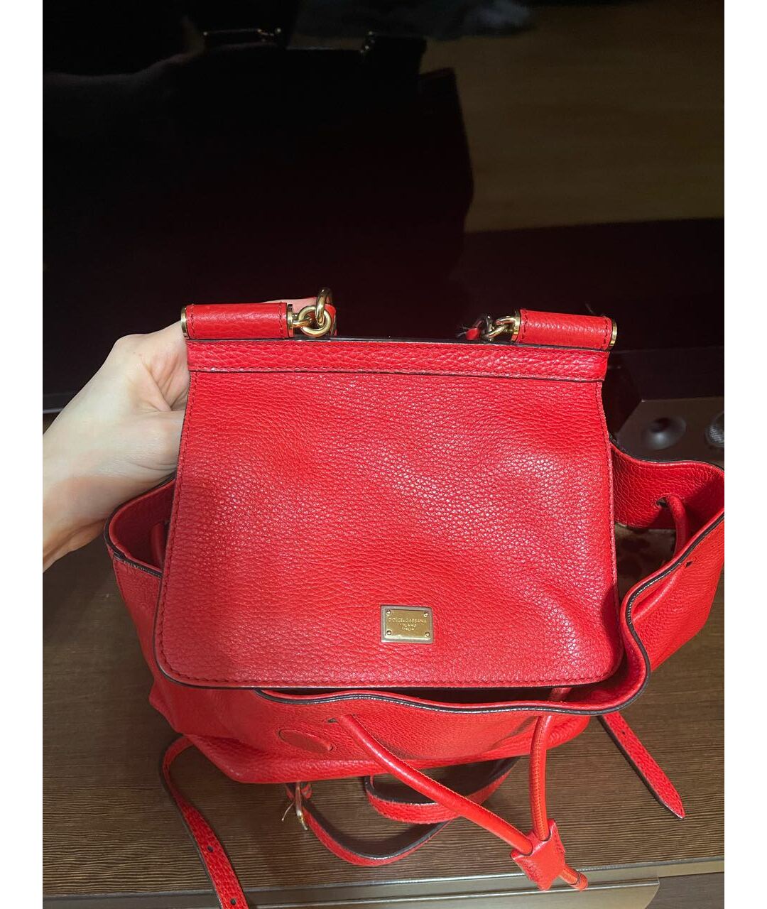 DOLCE&GABBANA Красный кожаный рюкзак, фото 5