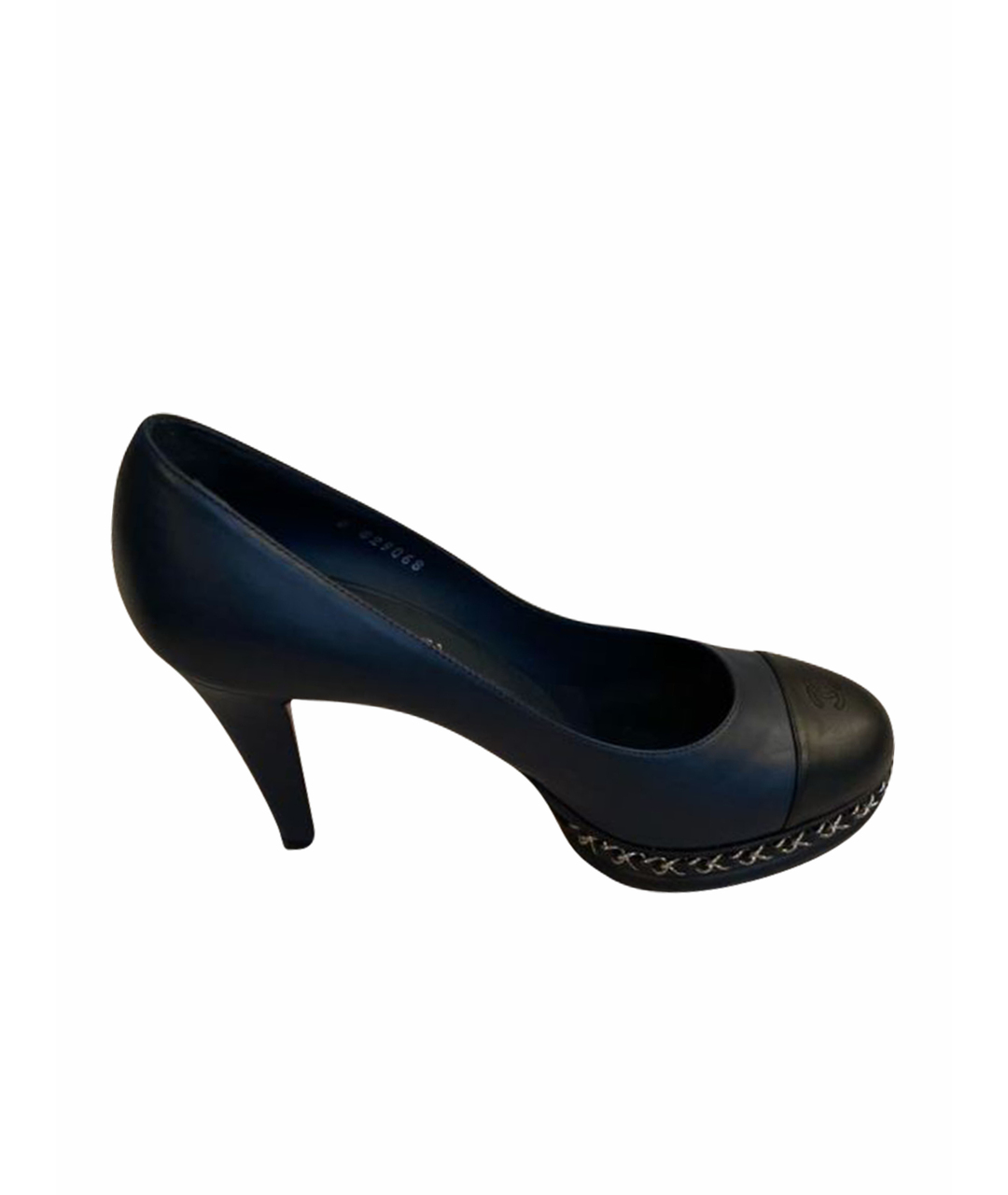 CHANEL PRE-OWNED Темно-синие кожаные туфли, фото 1