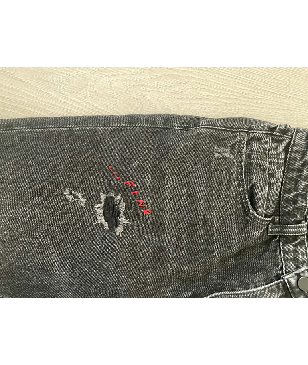 ALEXANDER WANG Черные хлопковые прямые джинсы, фото 4