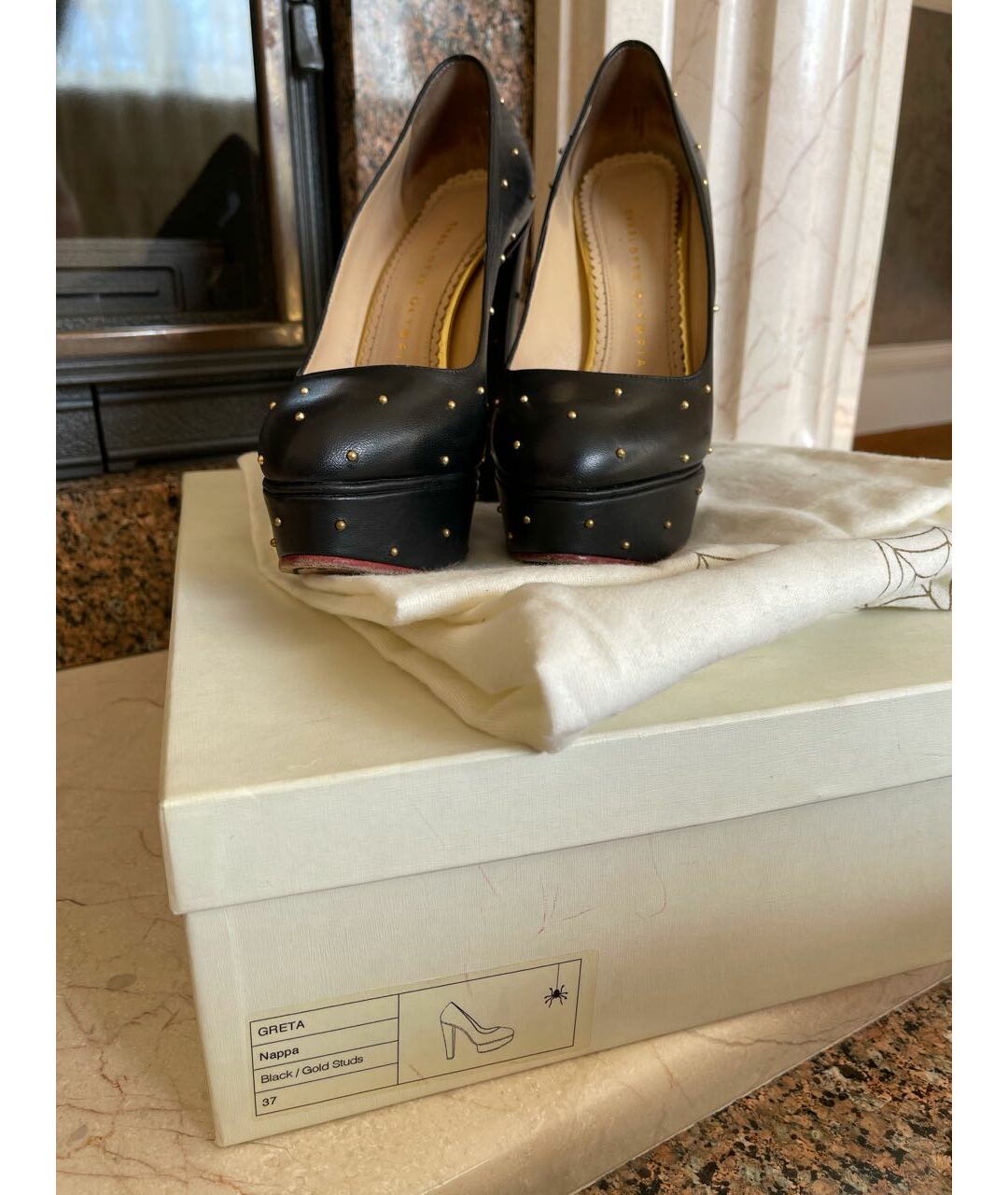 CHARLOTTE OLYMPIA Черные кожаные туфли, фото 5