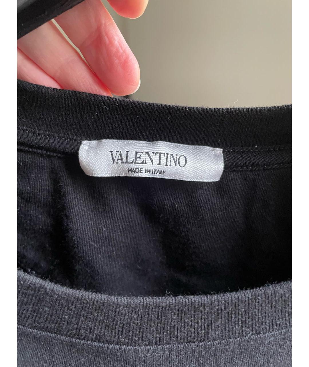 VALENTINO Черная хлопковая футболка, фото 5