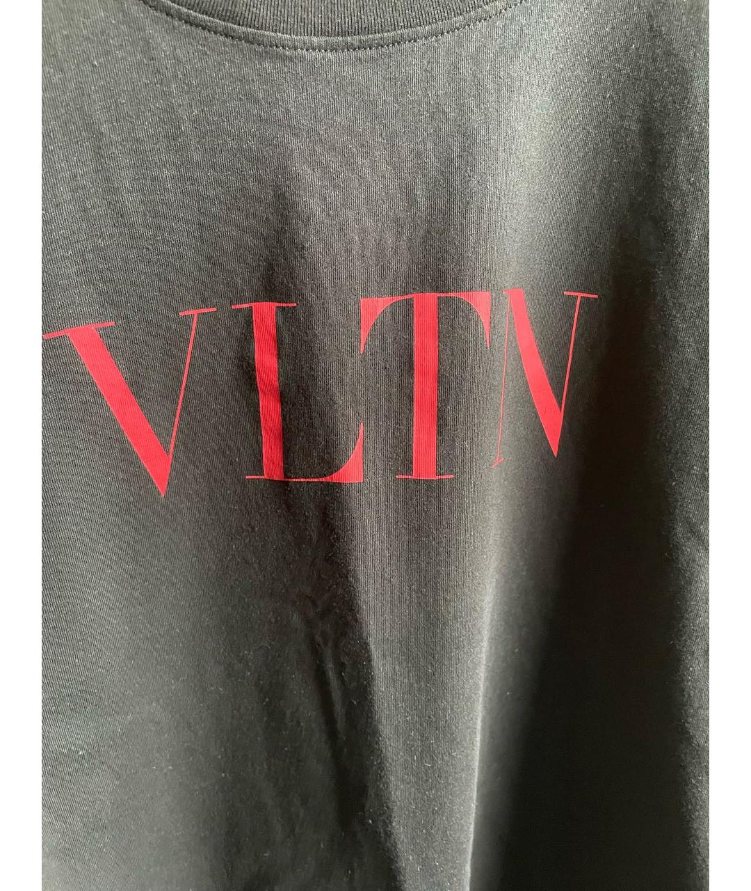 VALENTINO Черная хлопковая футболка, фото 4