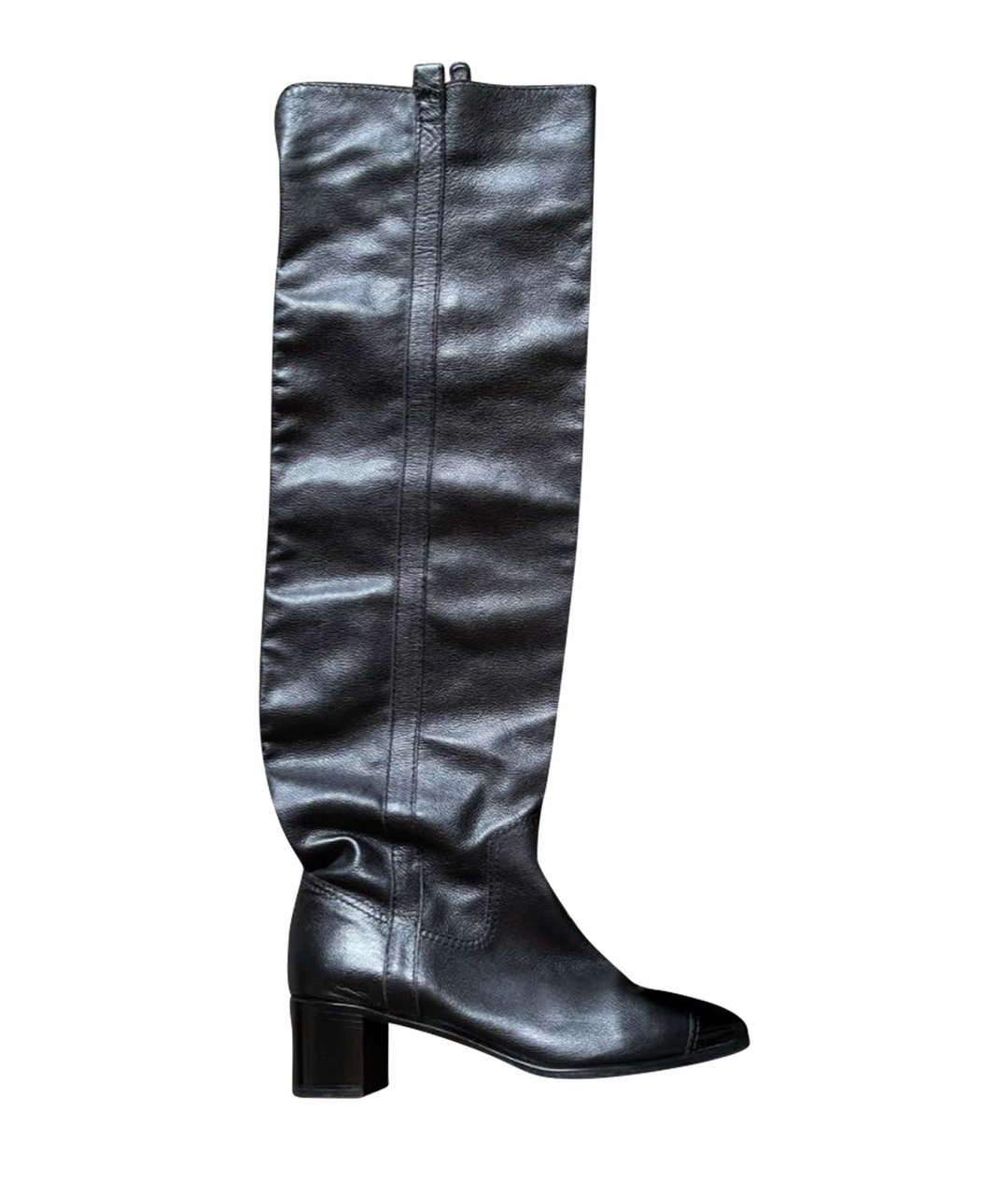CHANEL PRE-OWNED Черные кожаные ботфорты, фото 1