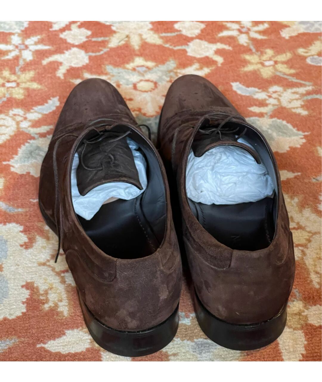 LOUIS VUITTON PRE-OWNED Коричневые замшевые низкие ботинки, фото 3
