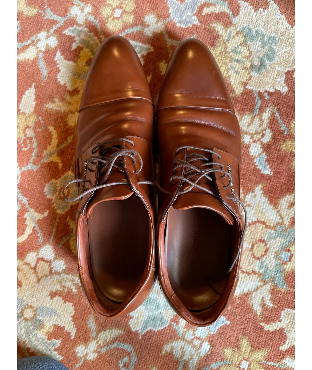 LOUIS VUITTON PRE-OWNED Коричневые кожаные низкие ботинки, фото 3