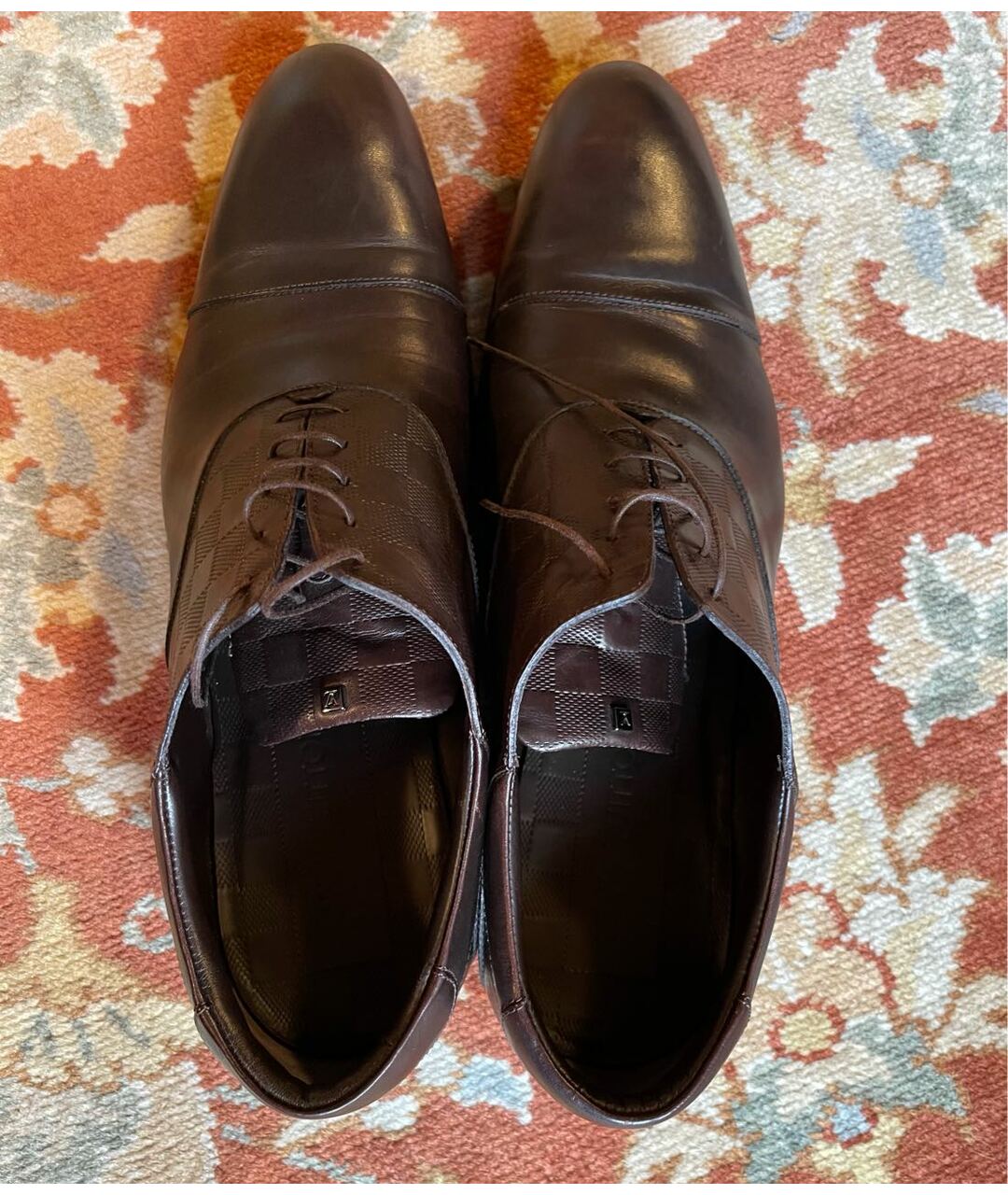 LOUIS VUITTON PRE-OWNED Коричневые кожаные низкие ботинки, фото 3