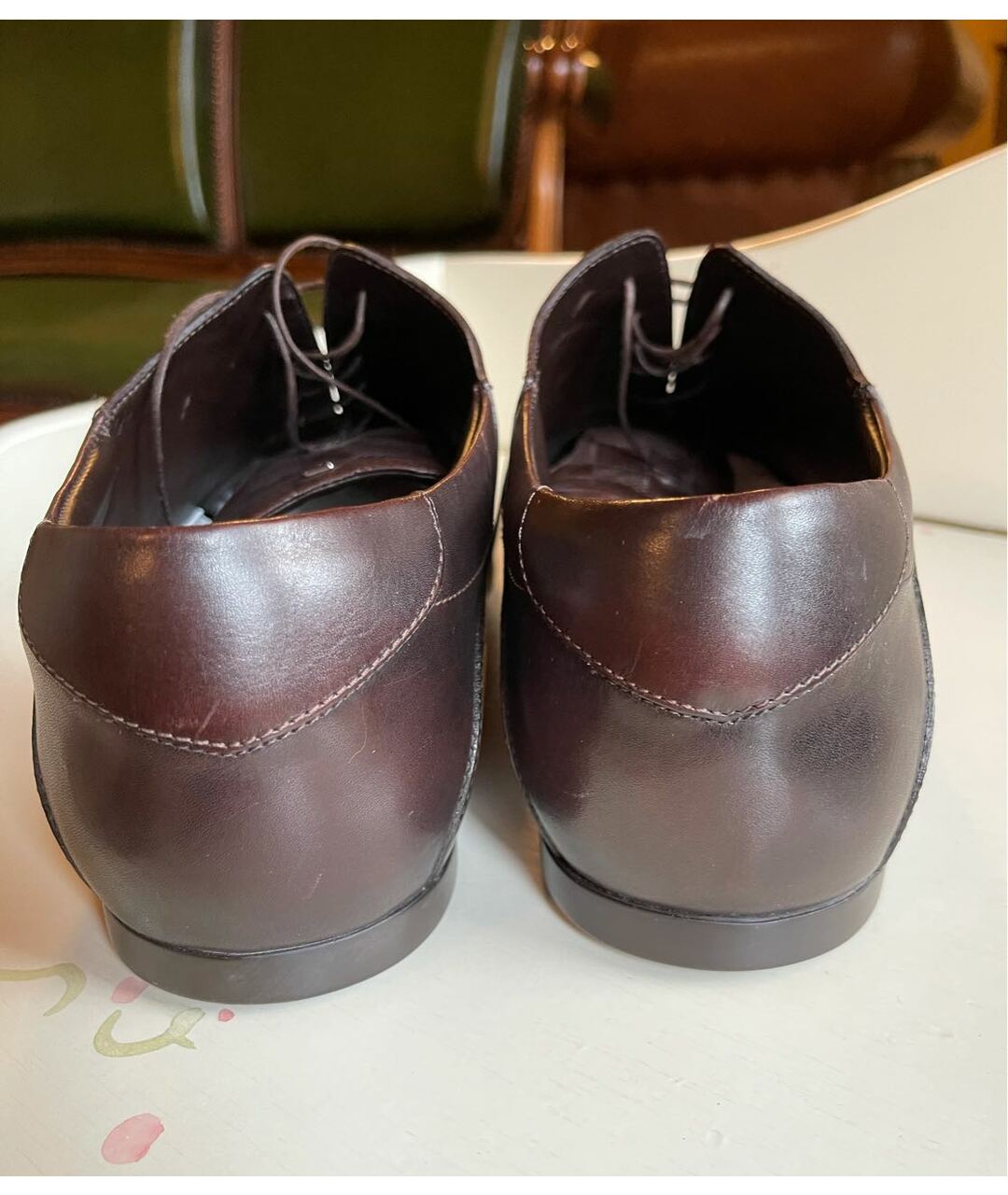 LOUIS VUITTON PRE-OWNED Коричневые кожаные низкие ботинки, фото 4