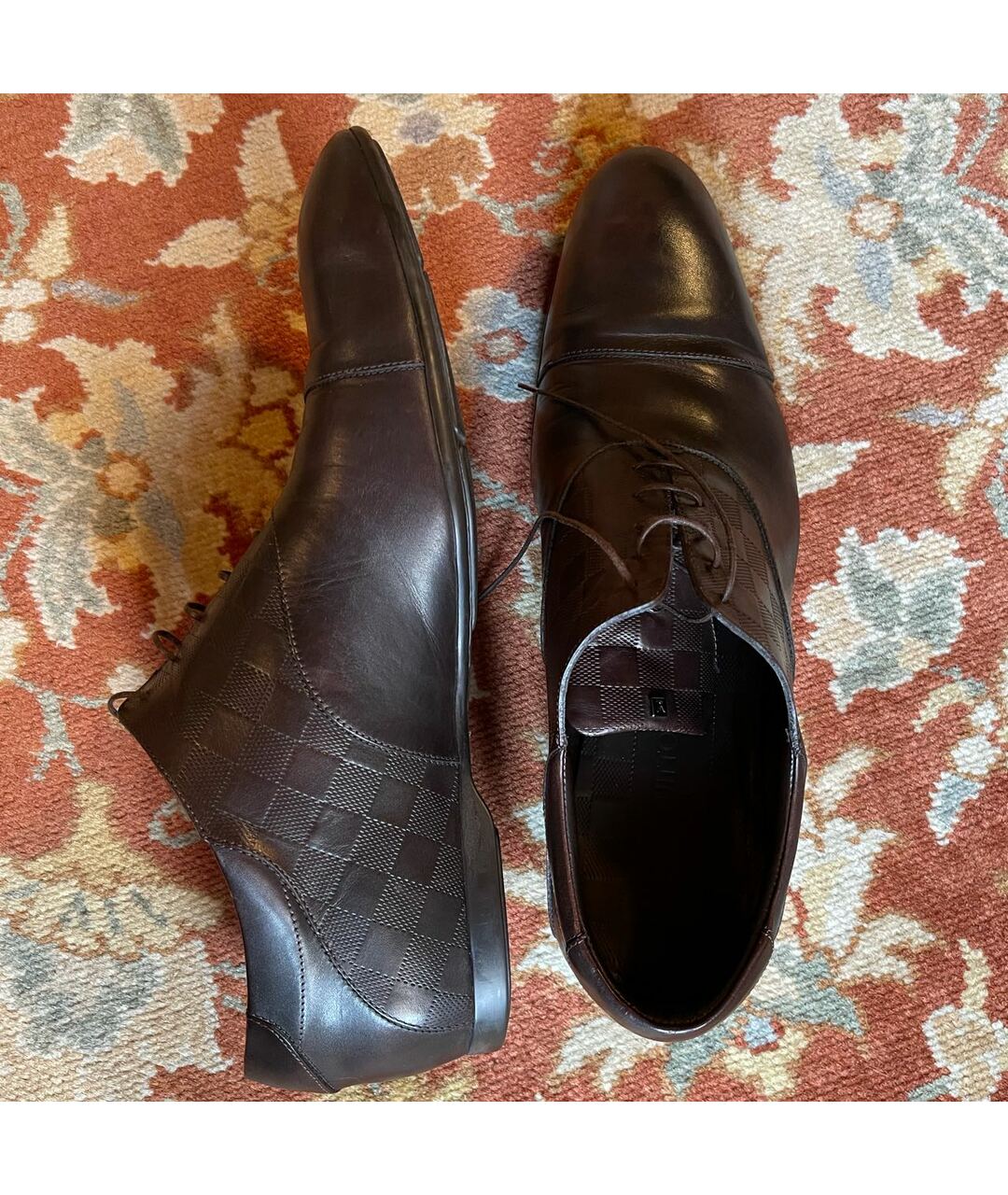 LOUIS VUITTON PRE-OWNED Коричневые кожаные низкие ботинки, фото 8