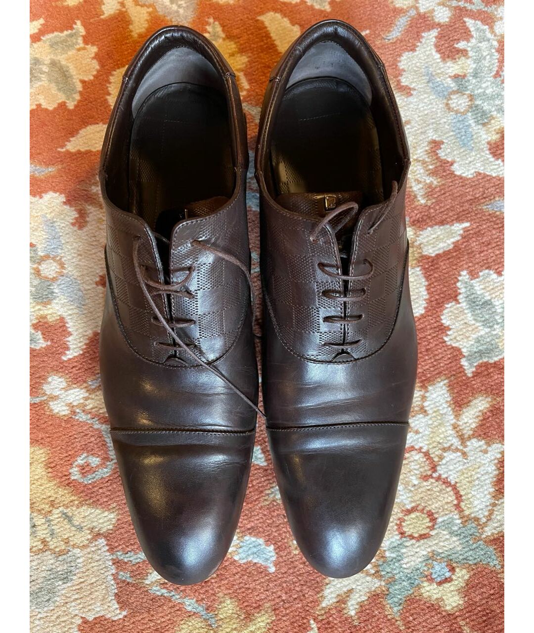 LOUIS VUITTON PRE-OWNED Коричневые кожаные низкие ботинки, фото 2