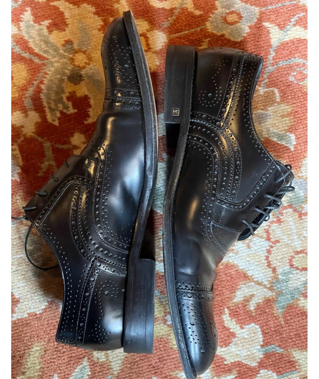 LOUIS VUITTON PRE-OWNED Черные кожаные низкие ботинки, фото 7