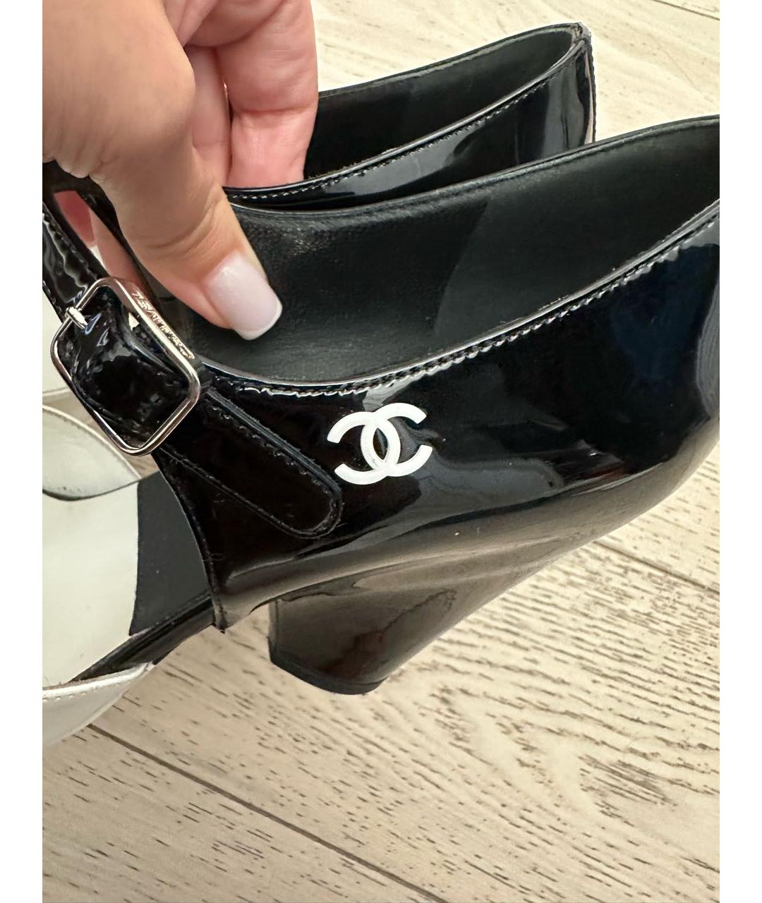 CHANEL Черные кожаные туфли, фото 4