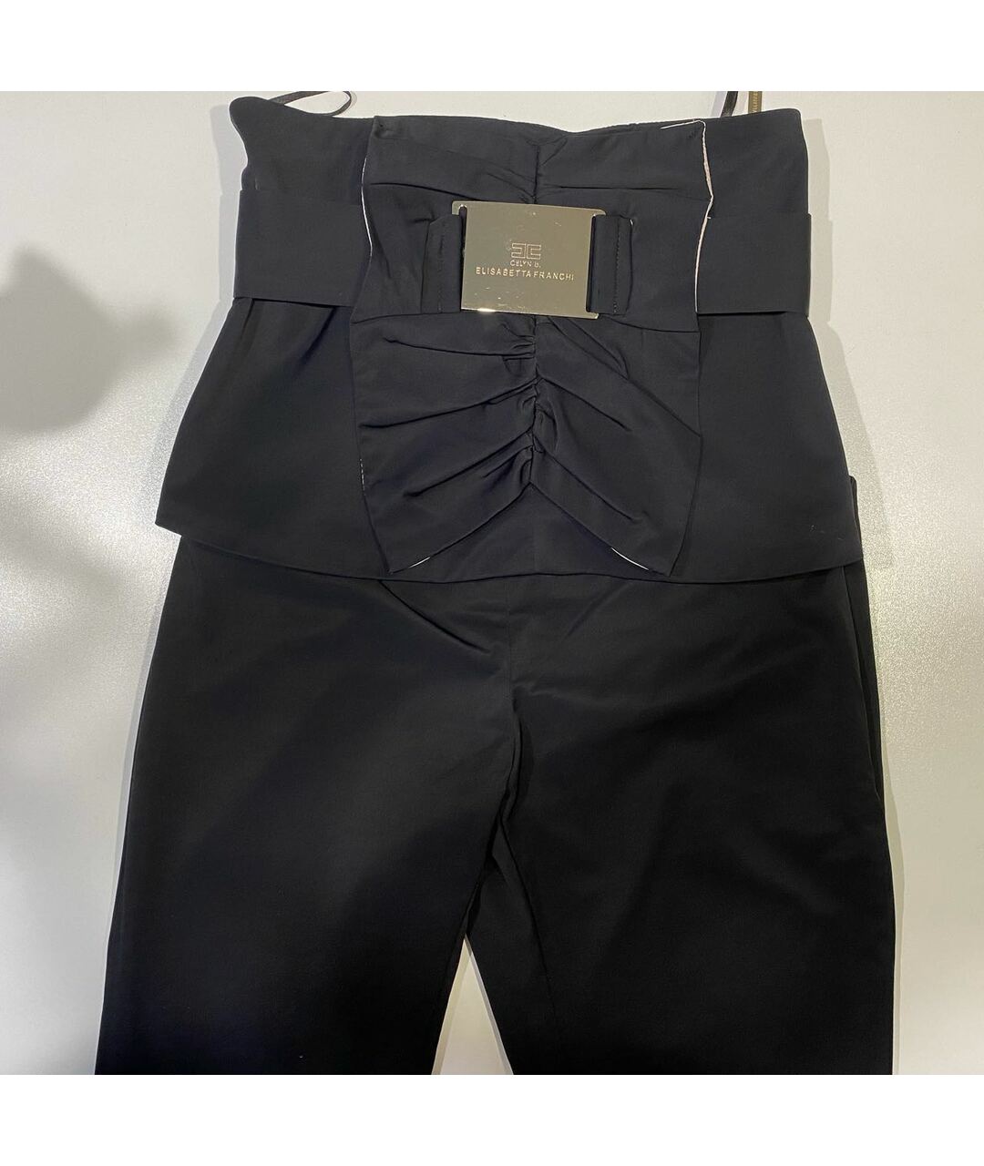 ELISABETTA FRANCHI Черный полиамидовый костюм с брюками, фото 3