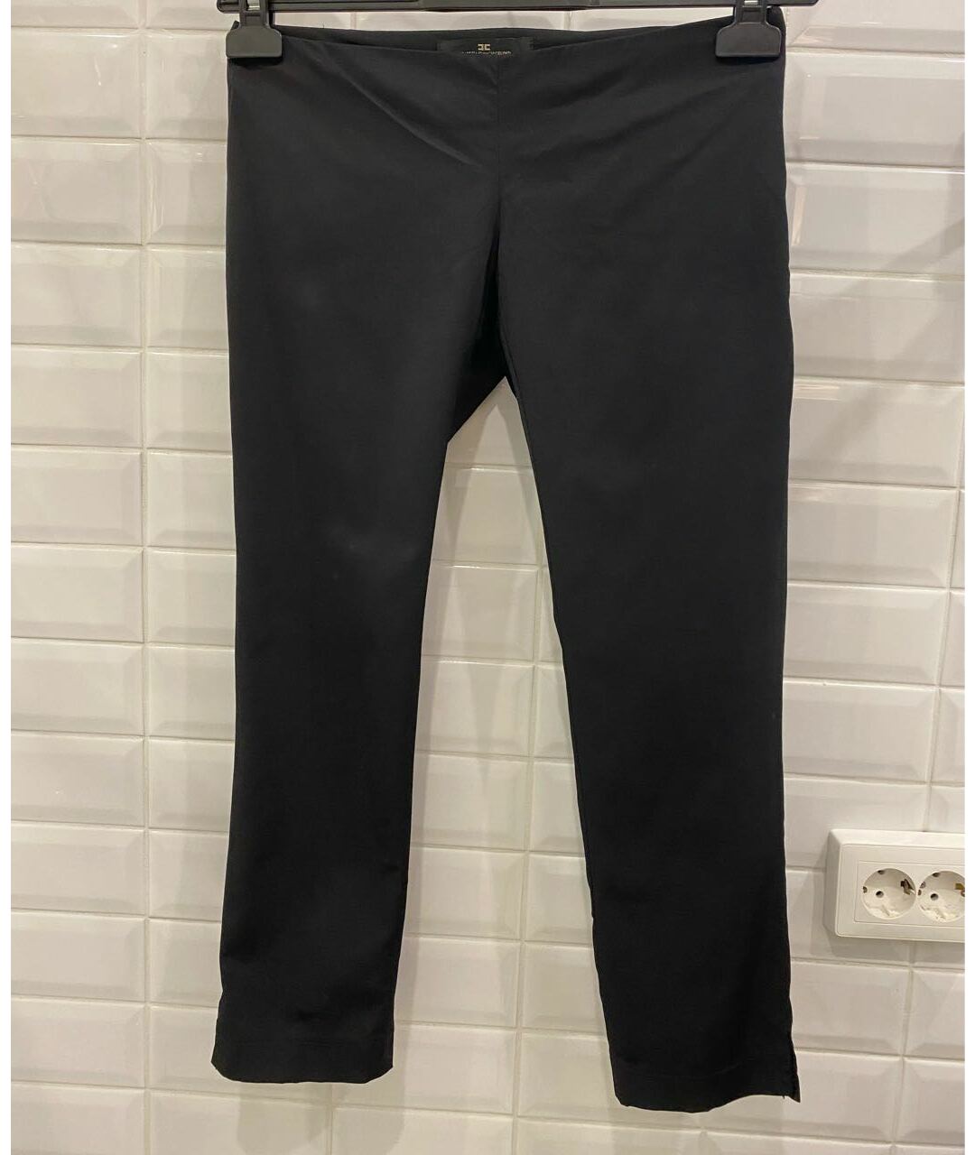 ELISABETTA FRANCHI Черный полиамидовый костюм с брюками, фото 2
