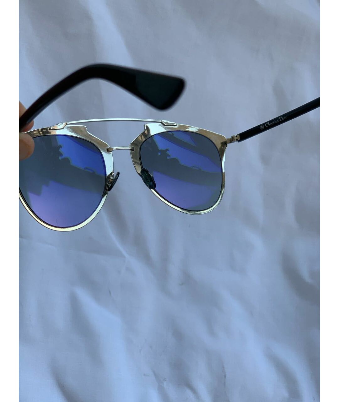 CHRISTIAN DIOR PRE-OWNED Серые пластиковые солнцезащитные очки, фото 3