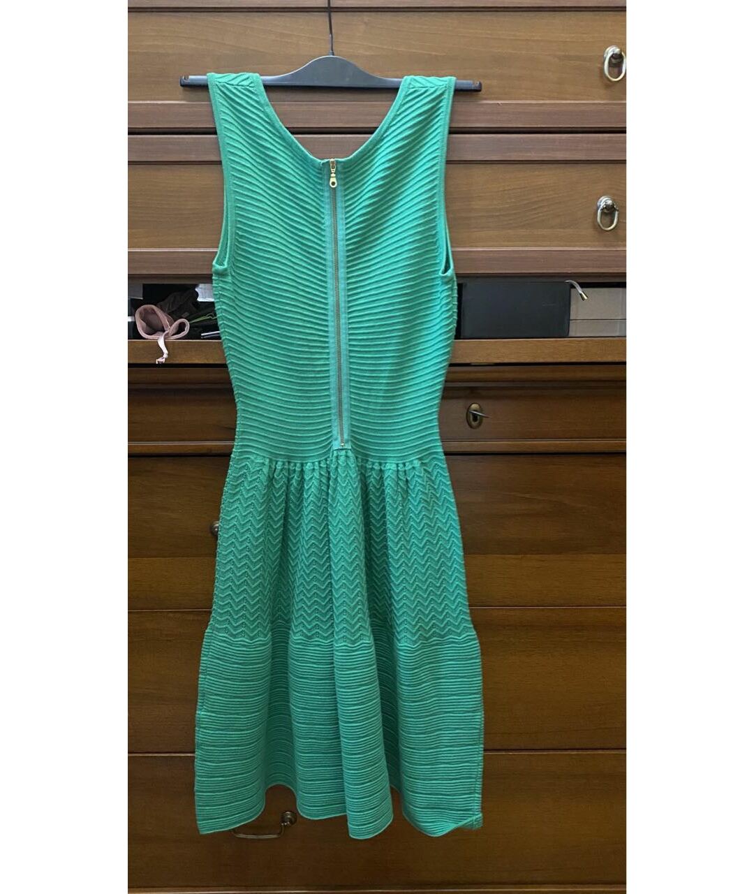 SANDRO Зеленые вискозное платье, фото 6