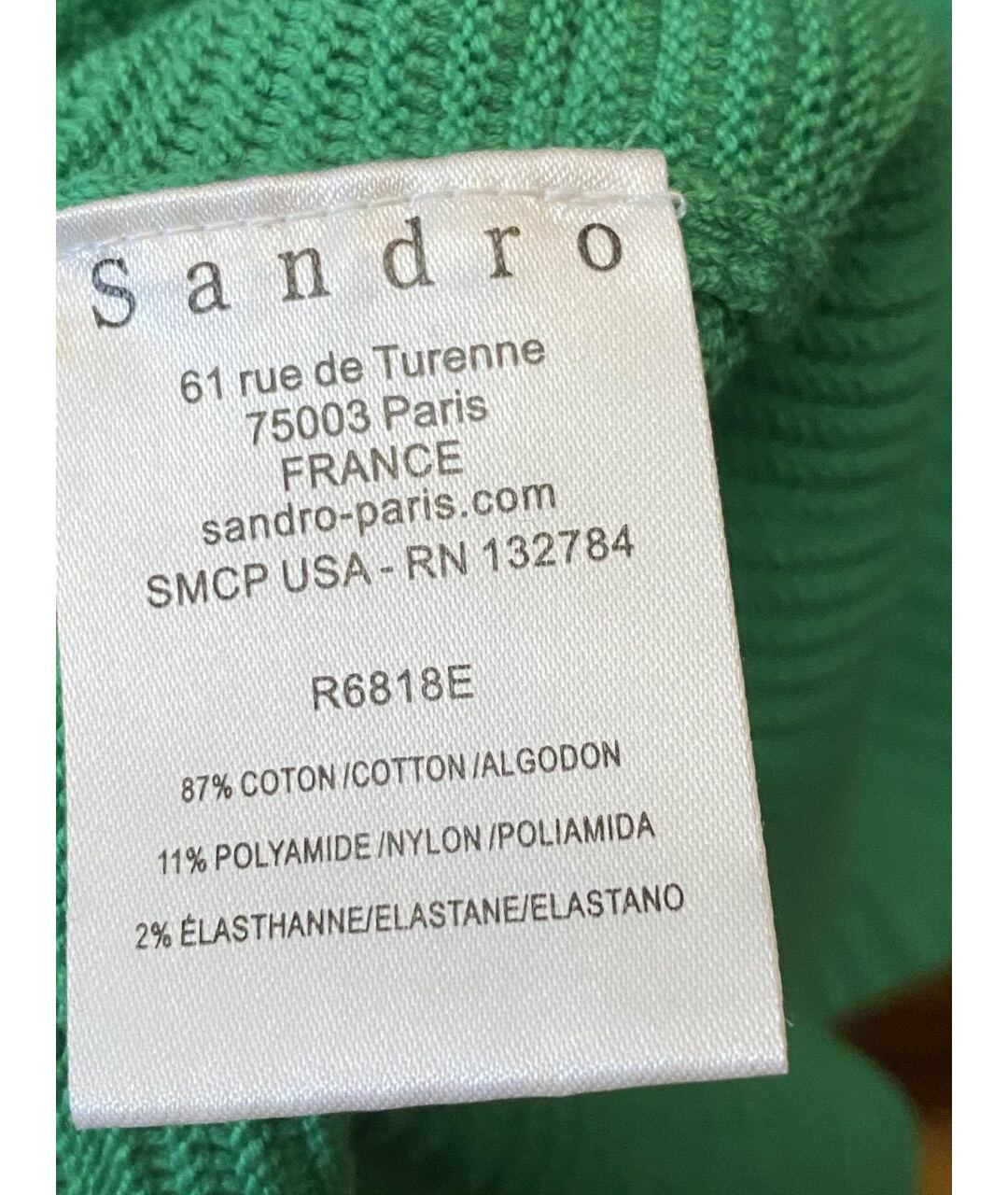 SANDRO Зеленые вискозное платье, фото 2