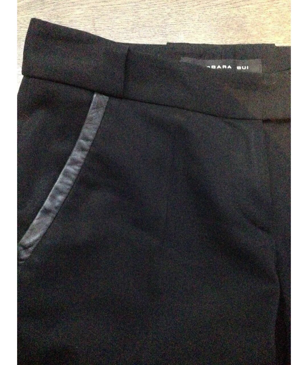 BARBARA BUI Черные шерстяные брюки широкие, фото 2
