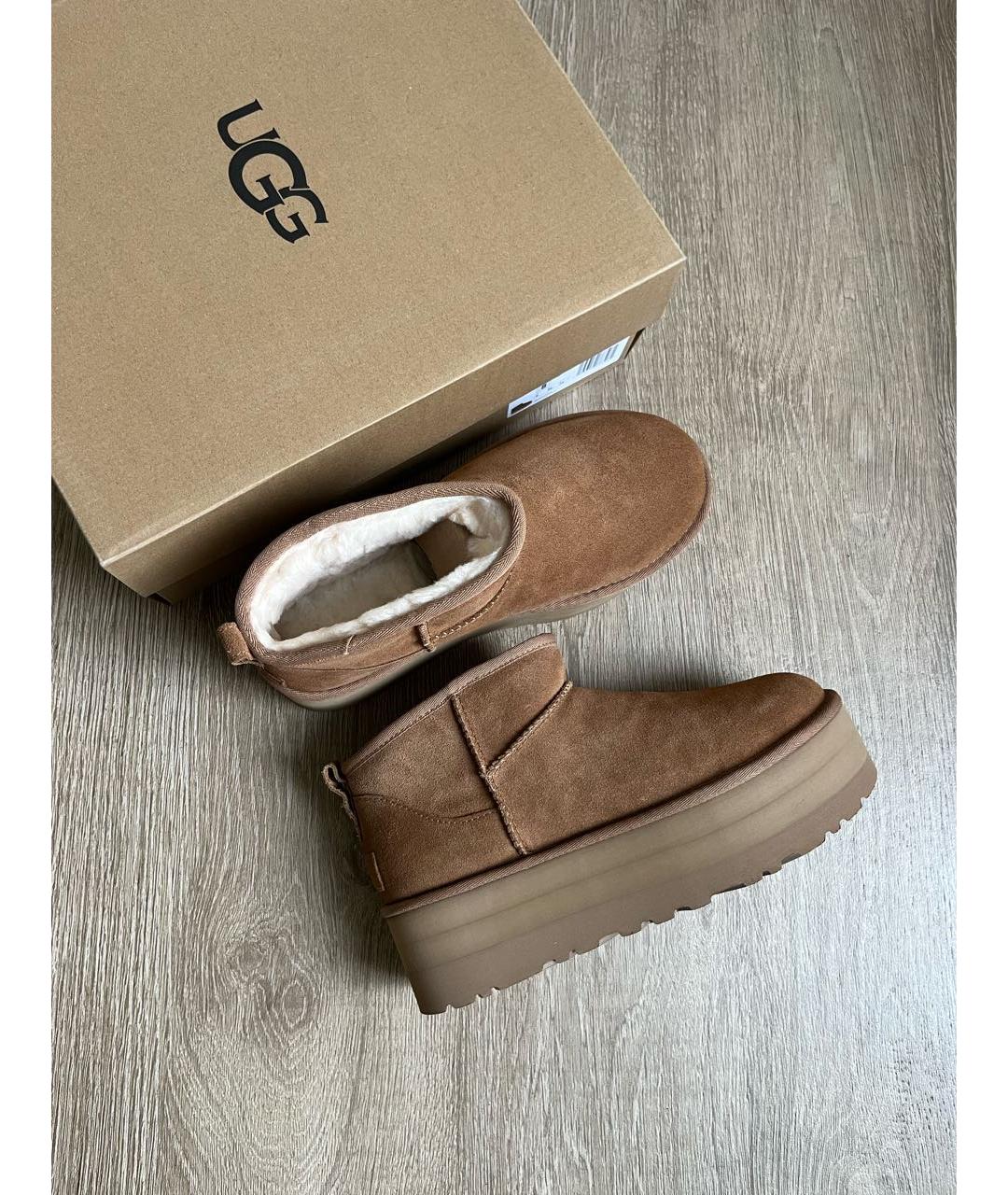 UGG AUSTRALIA Коричневые замшевые ботинки, фото 3