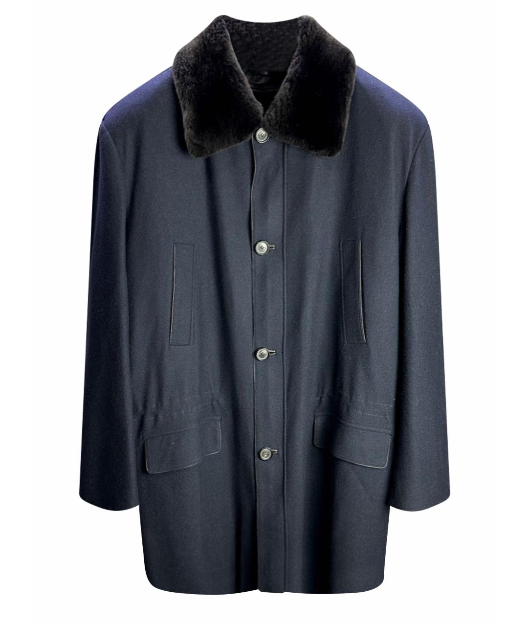 BRIONI Темно-синее кашемировое пальто, фото 1