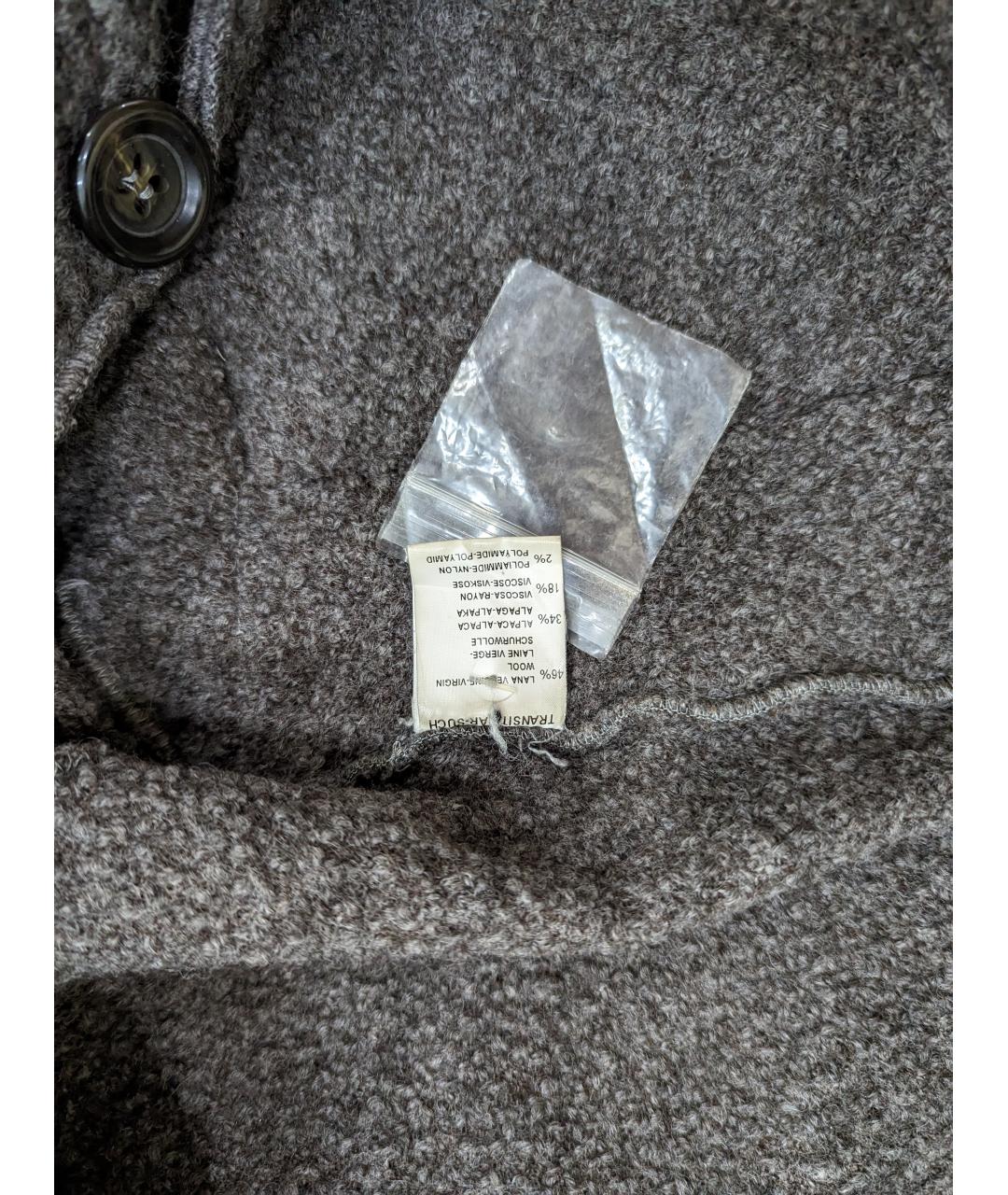 TRANSIT Серое шерстяное пальто, фото 5