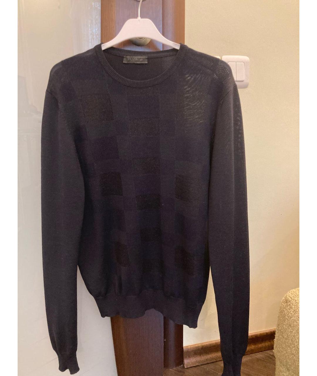 PRADA Темно-синий шерстяной джемпер / свитер, фото 9