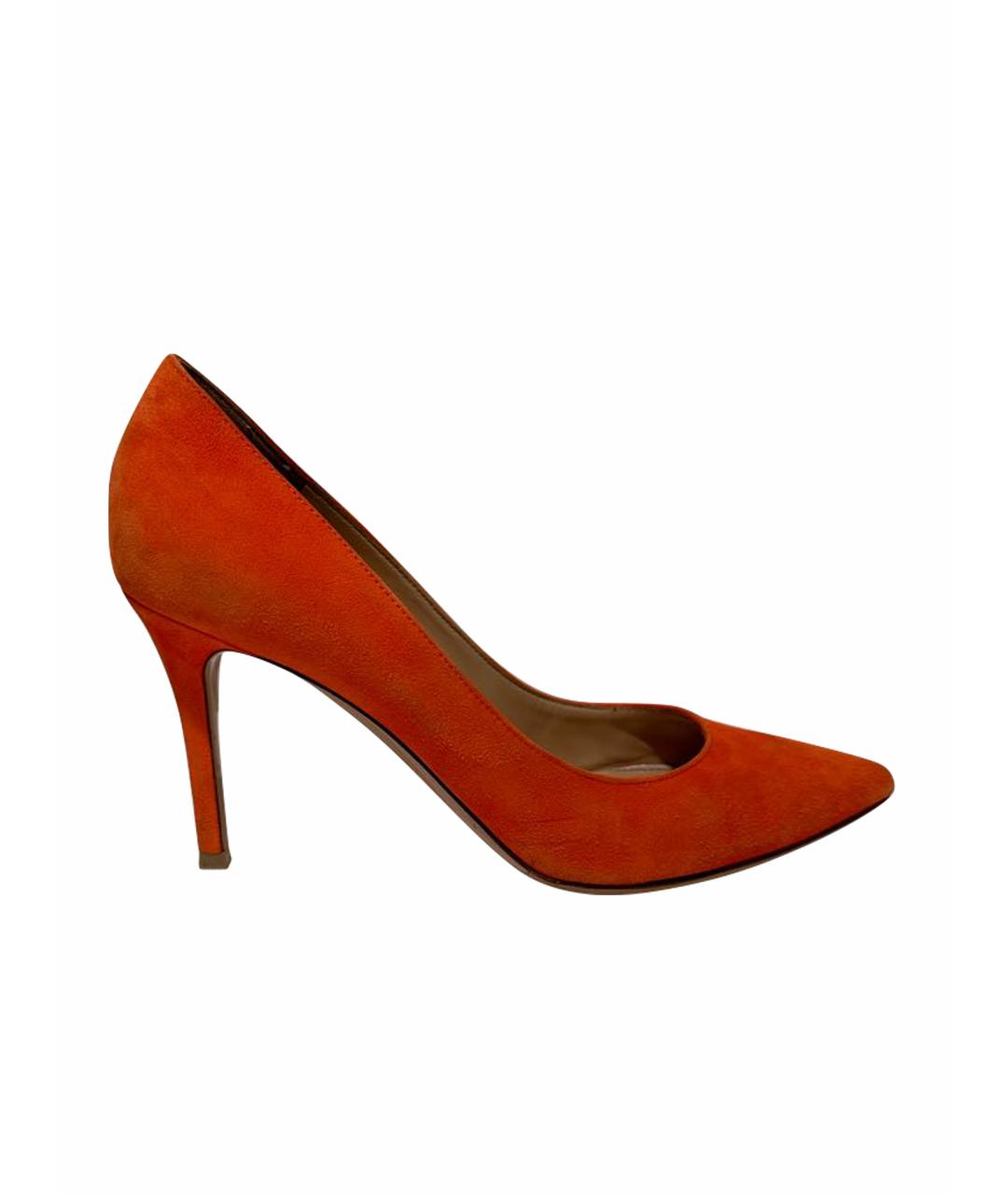 GIANVITO ROSSI Оранжевое замшевые туфли, фото 1