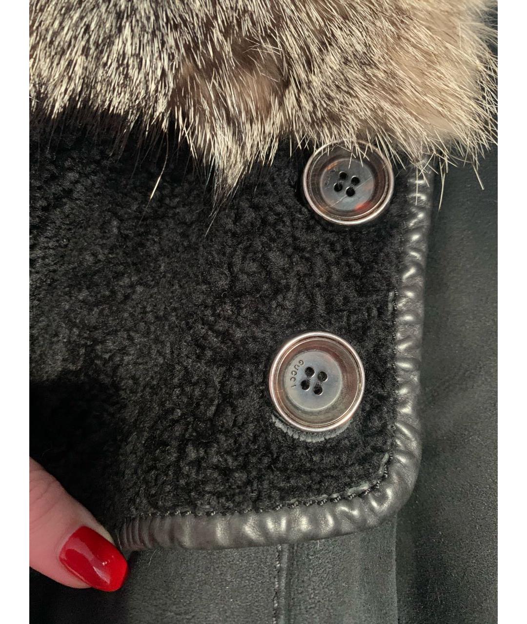 GUCCI Черная меховая дубленка, фото 4