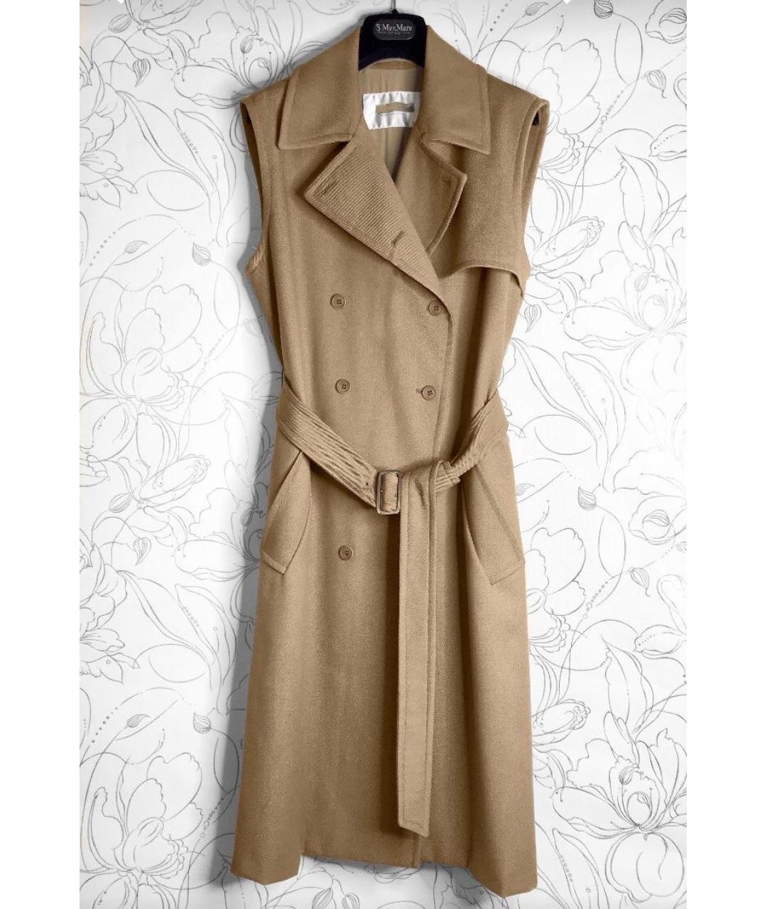 MAX MARA Бежевый шерстяной жилет, фото 4