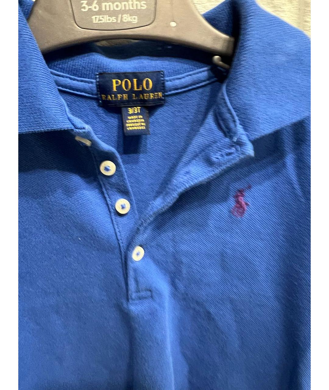 POLO RALPH LAUREN Синий хлопковый футболка / топ, фото 3